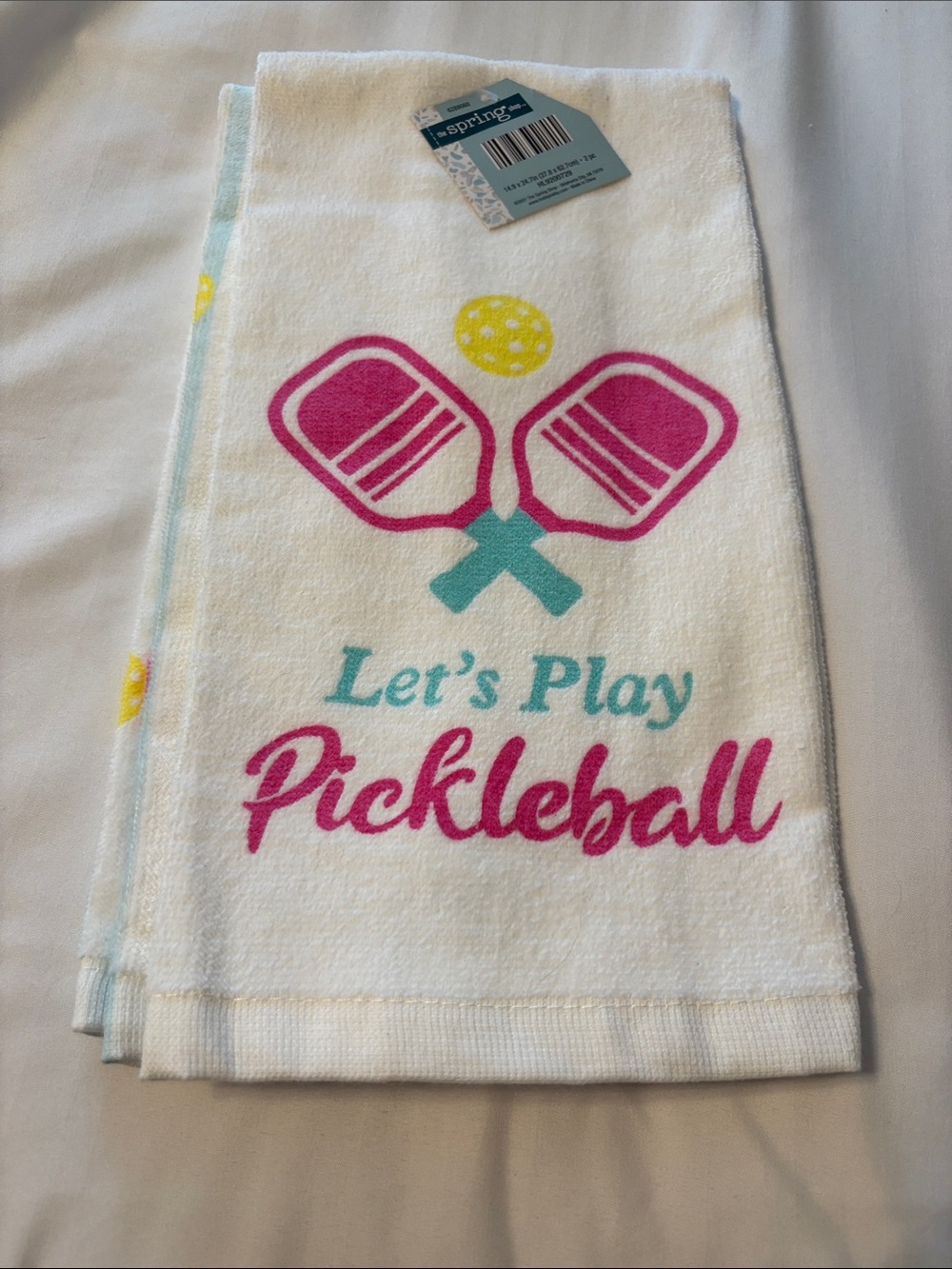 Set of Two Pickleball Let's Play Pickleball Cotton Kitchen Tea  Towels